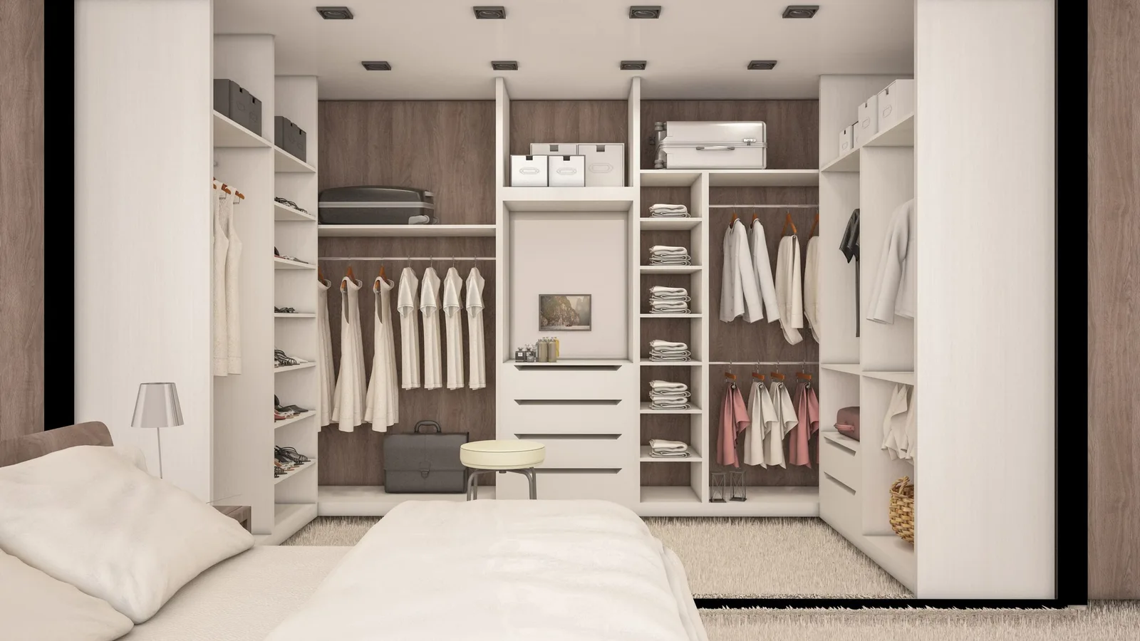 Honey Oak Walk-in Closet