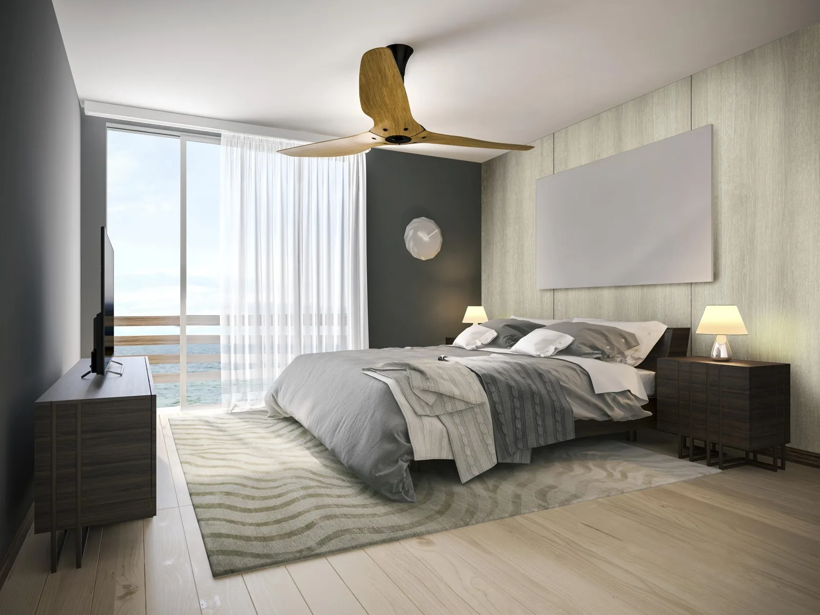Warm Rovere Coastal Bedroom